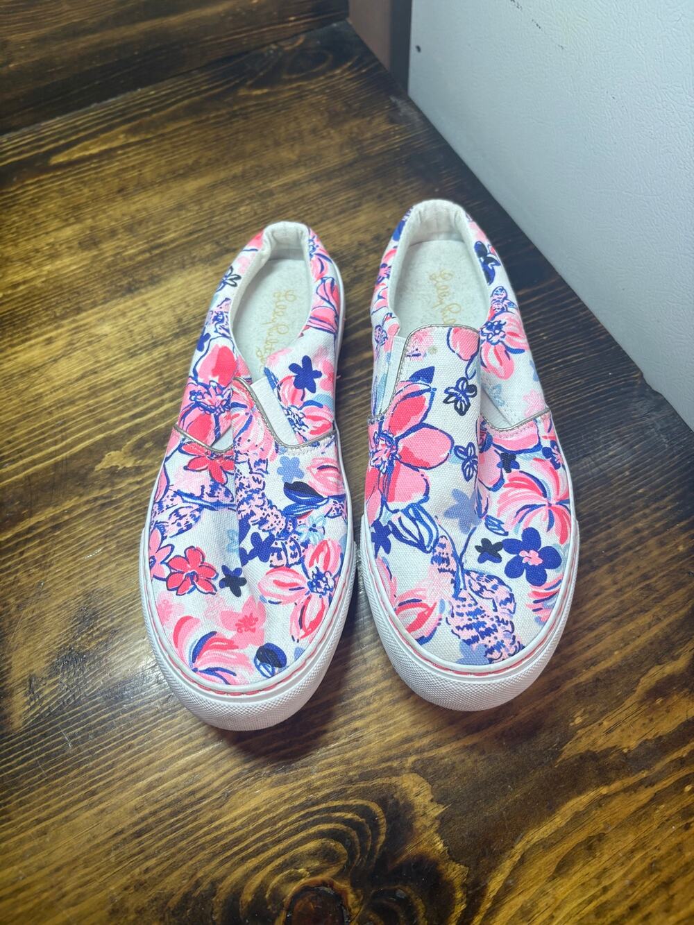 Lilly Pulitzer Pink And Blue Mules Size‎ 7.5
